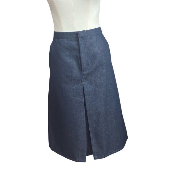 GAP Jeans Blue Denim Cotton Blend Front Zip Slit Skirt with Pockets Women's Sz 8 - Picture 1 of 9